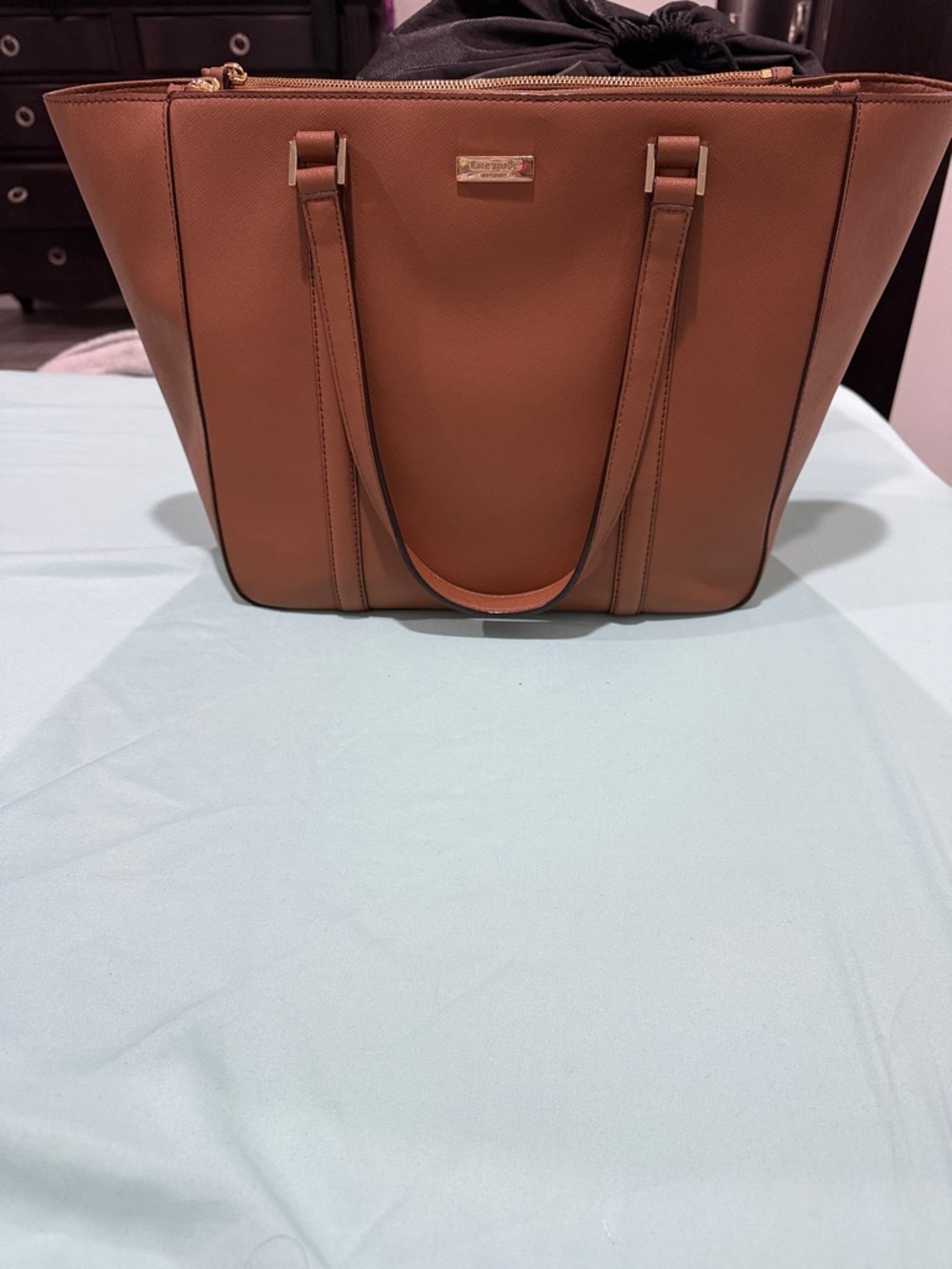 kate spade Cognac Brown Structured Leather Tote